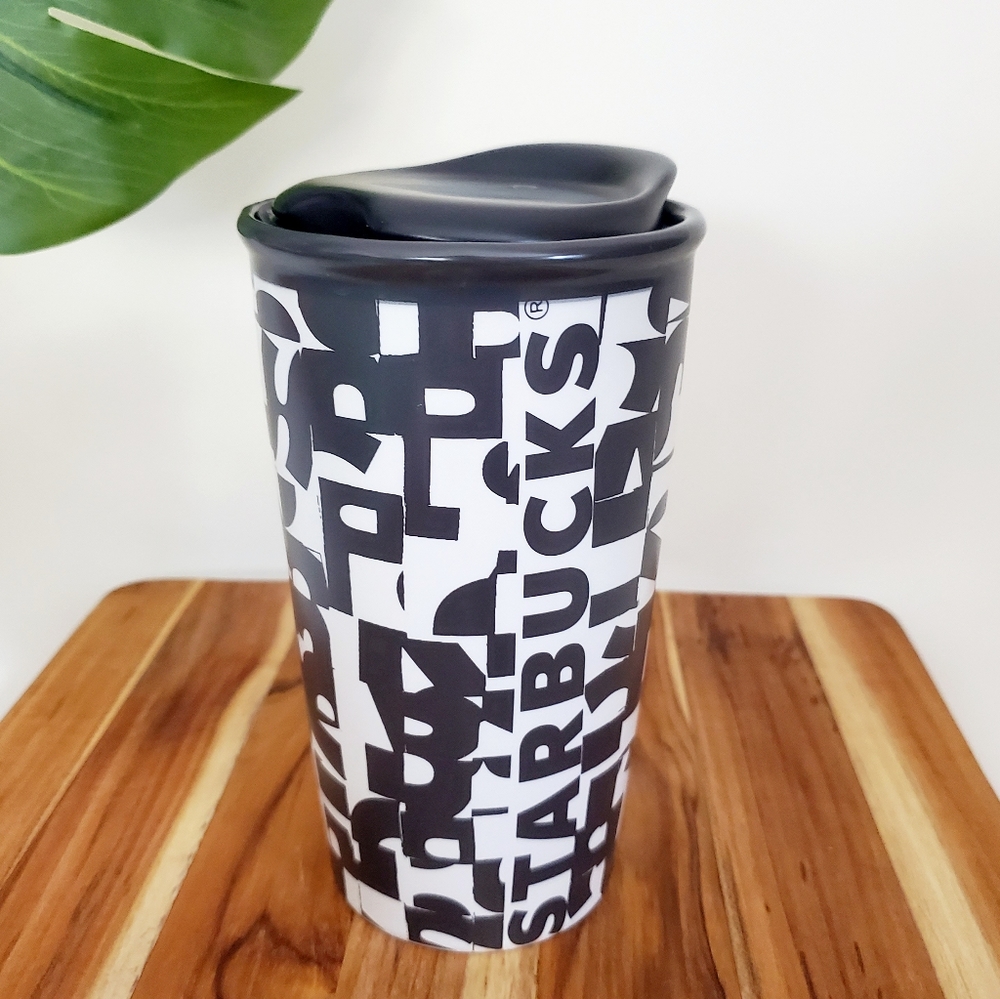 Graphic Print 2014 Starbucks Double Wall 10oz Tumbler Travel Mug Cup